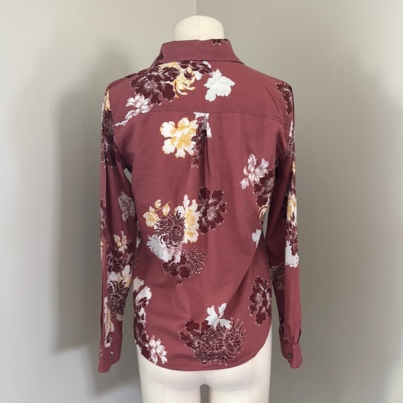 Ann Taylor Factor Floral Long Sleeve Women's Blouse XSP - Picture 2 of 7